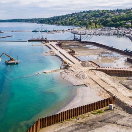 Genève Eaux-Vives, Suivi des travaux de remblayage du Port et de la Plage
