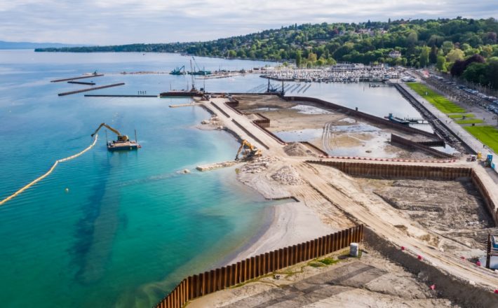 Genève Eaux-Vives, Suivi des travaux de remblayage du Port et de la Plage